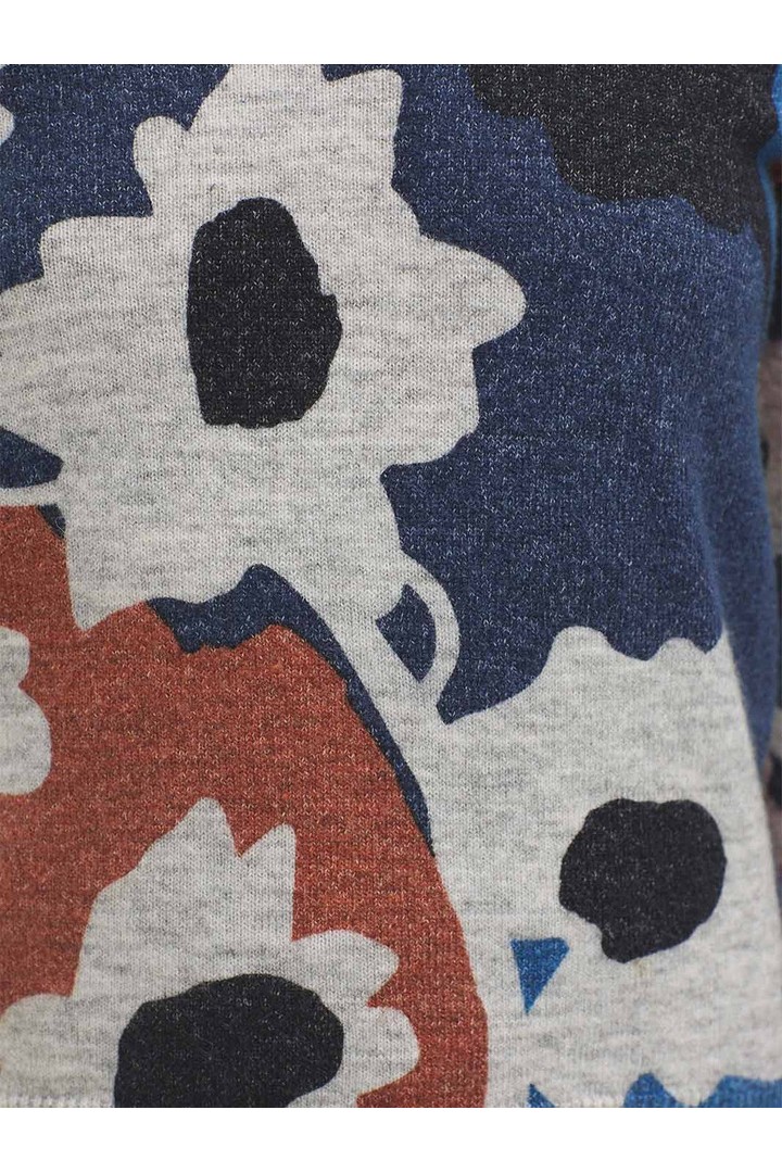 Flor City print jumper navy