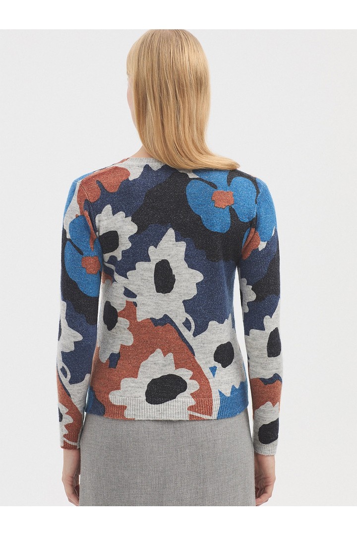 Flor City print jumper navy