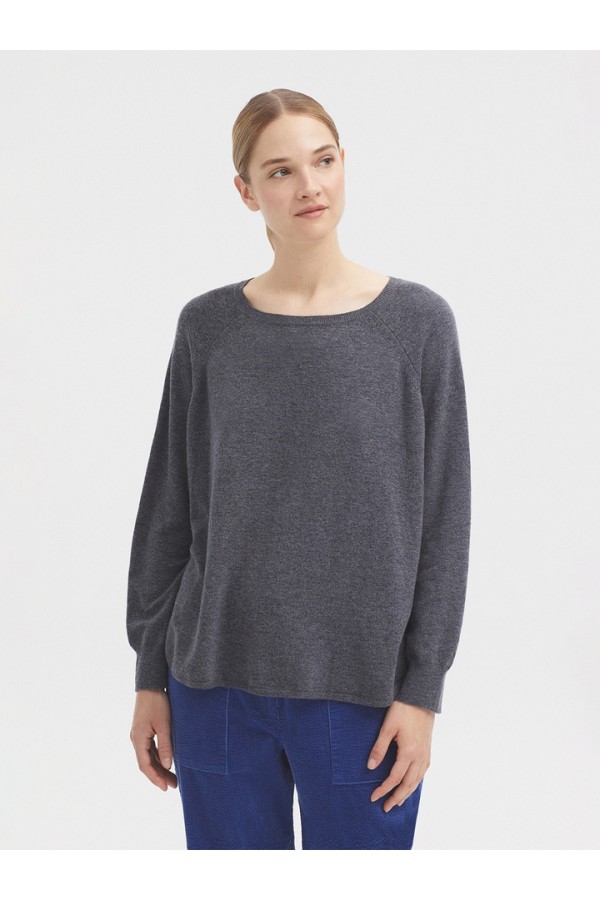 Raglan sleeve jumper medium grey