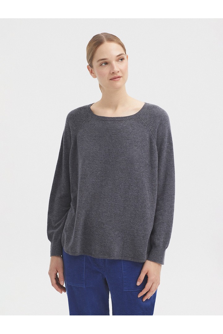 Raglan sleeve jumper medium grey