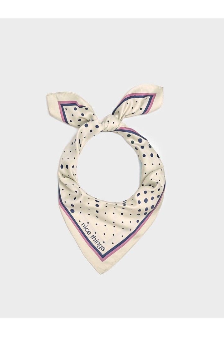 Scale Dots scarf ecru