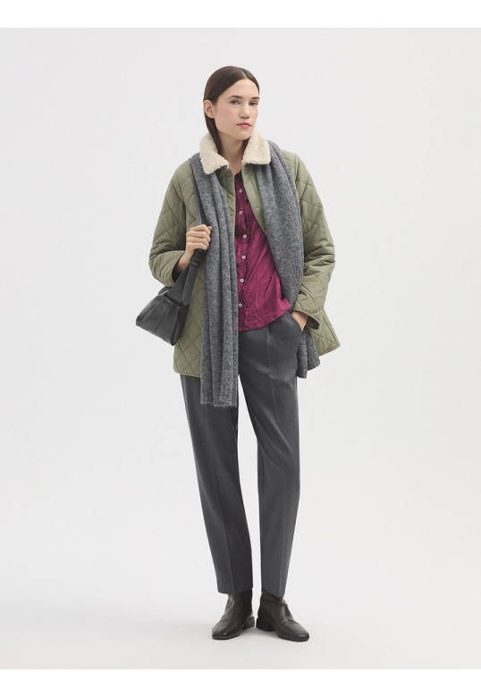 Darted cool wool trousers medium grey