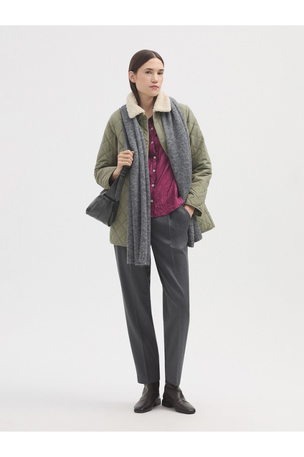 Darted cool wool trousers medium grey