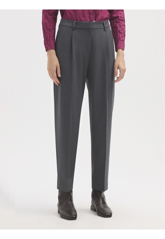Darted cool wool trousers medium grey