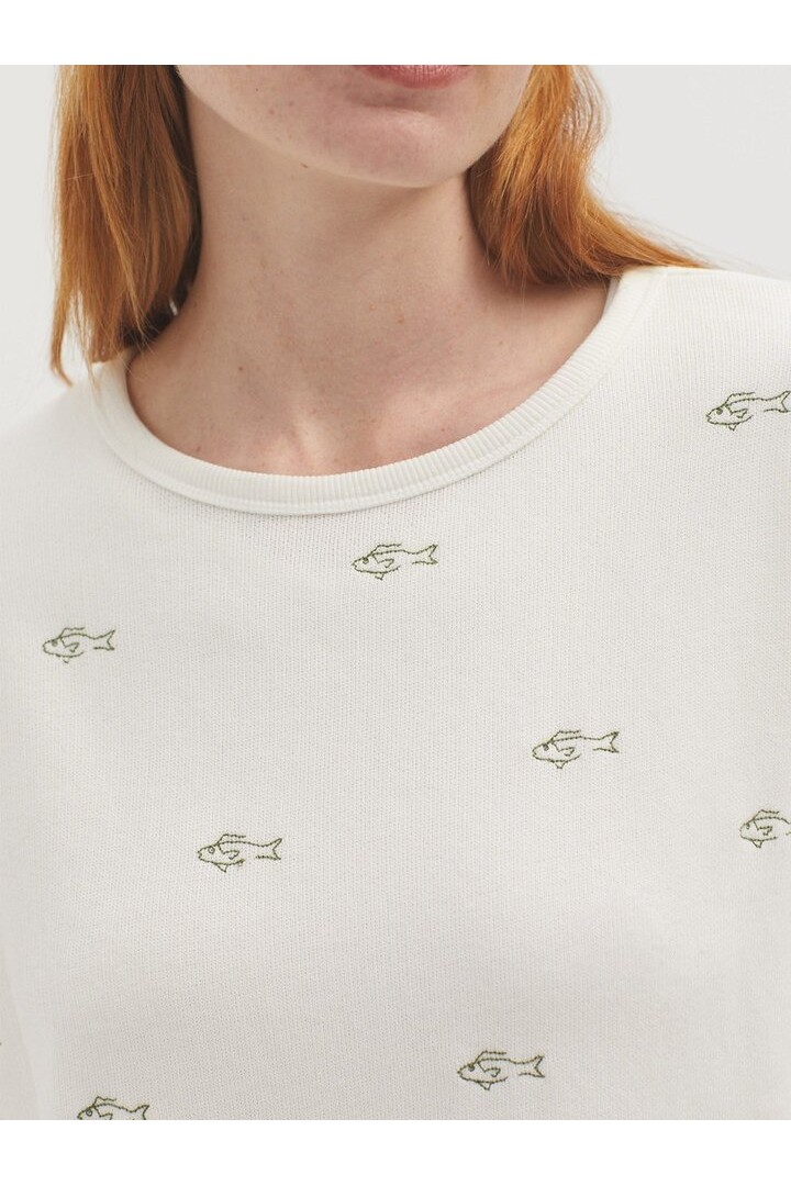 T-Shirt sweater fish ecru