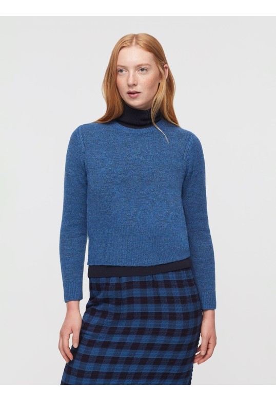 Jumper with cable-knit cobalt blue