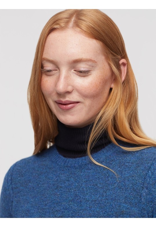 Jumper with cable-knit cobalt blue