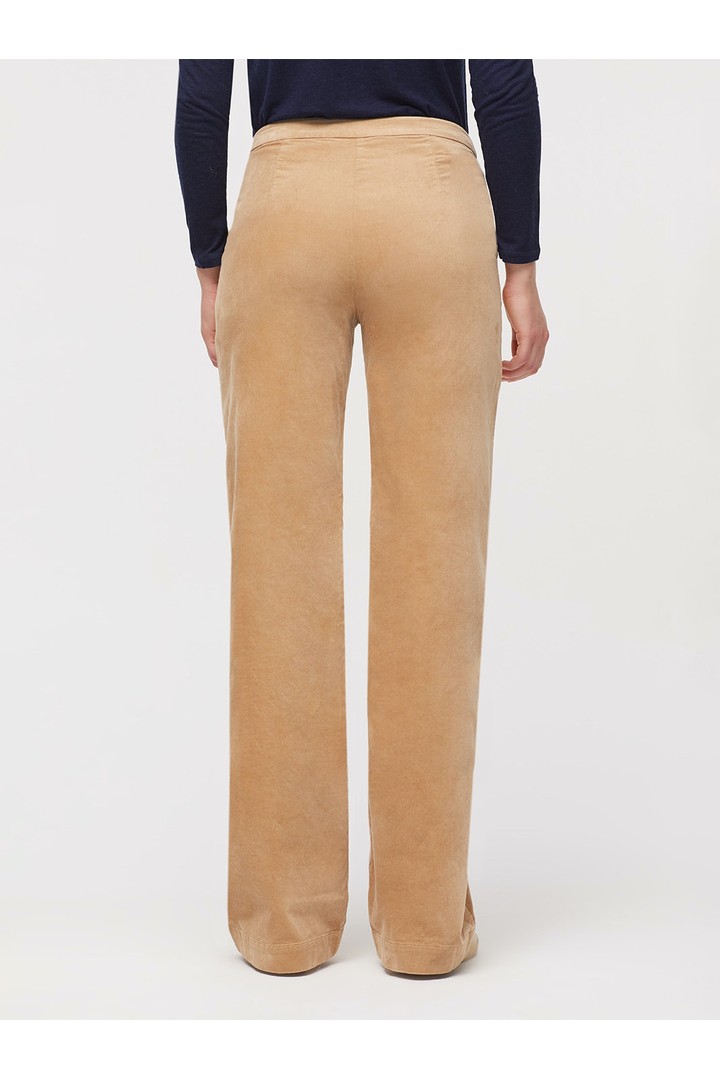 Fine corduroy full-length bootcut trousers crudo oscuro
