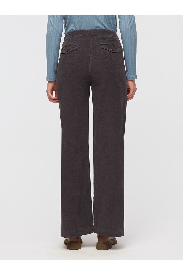 Micro corduroy flared trousers medium gray