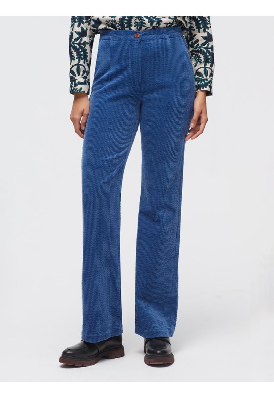 Corduroy maxi trousers medium blue
