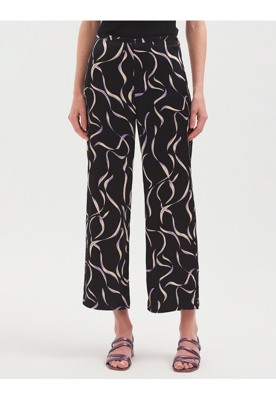 POSIDONIA PRINT PANTS BLACK