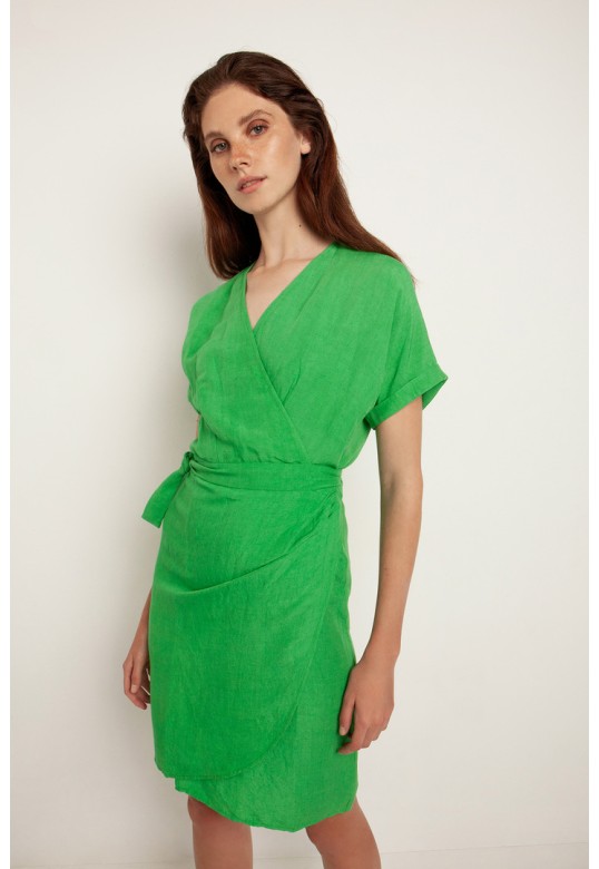 Jasmine linen dress green