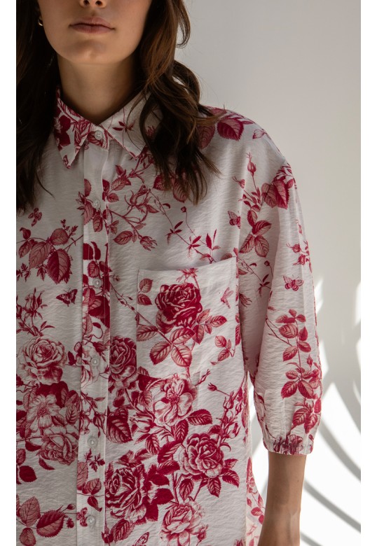 BOTANICAL SHIRT BEET RED