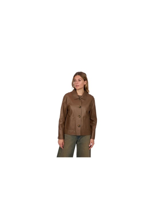 HOUSTON SHEEPSKIN LEATHER JACKET LIGHT BROWN