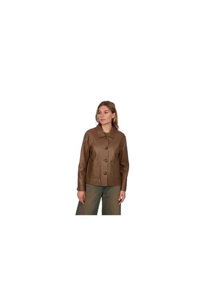 HOUSTON SHEEPSKIN LEATHER JACKET LIGHT BROWN