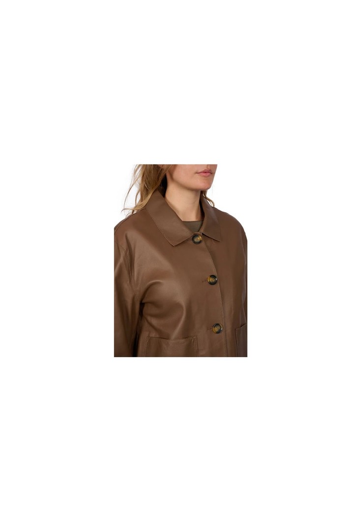 HOUSTON SHEEPSKIN LEATHER JACKET LIGHT BROWN