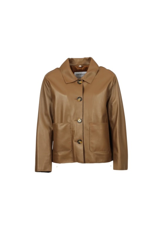 HOUSTON SHEEPSKIN LEATHER JACKET LIGHT BROWN