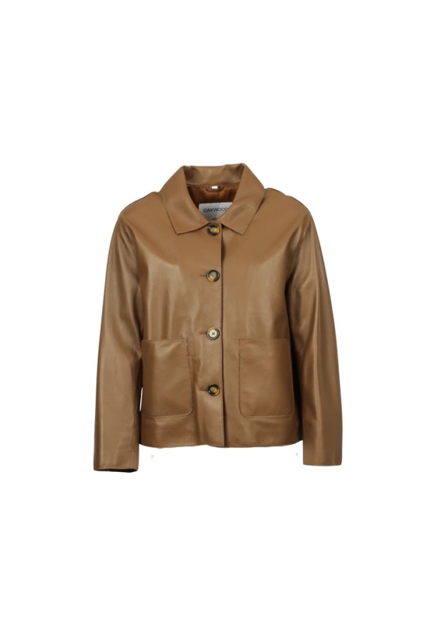 HOUSTON SHEEPSKIN LEATHER JACKET LIGHT BROWN
