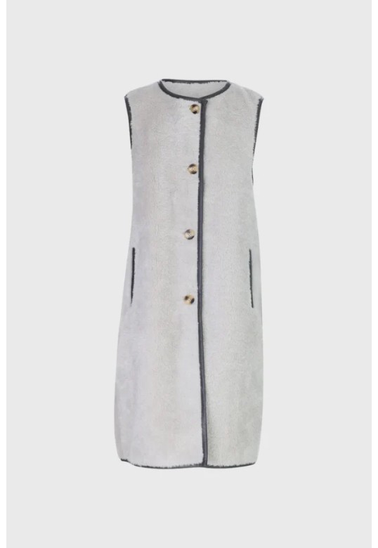 IKEBANA  IVORY - FAUX FUR WAISTCOAT