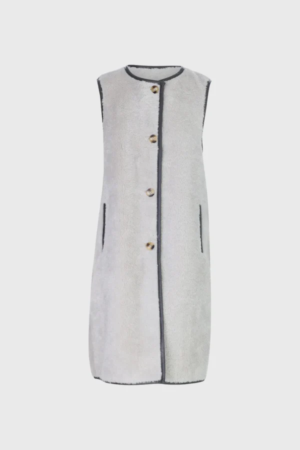 IKEBANA  IVORY - FAUX FUR WAISTCOAT