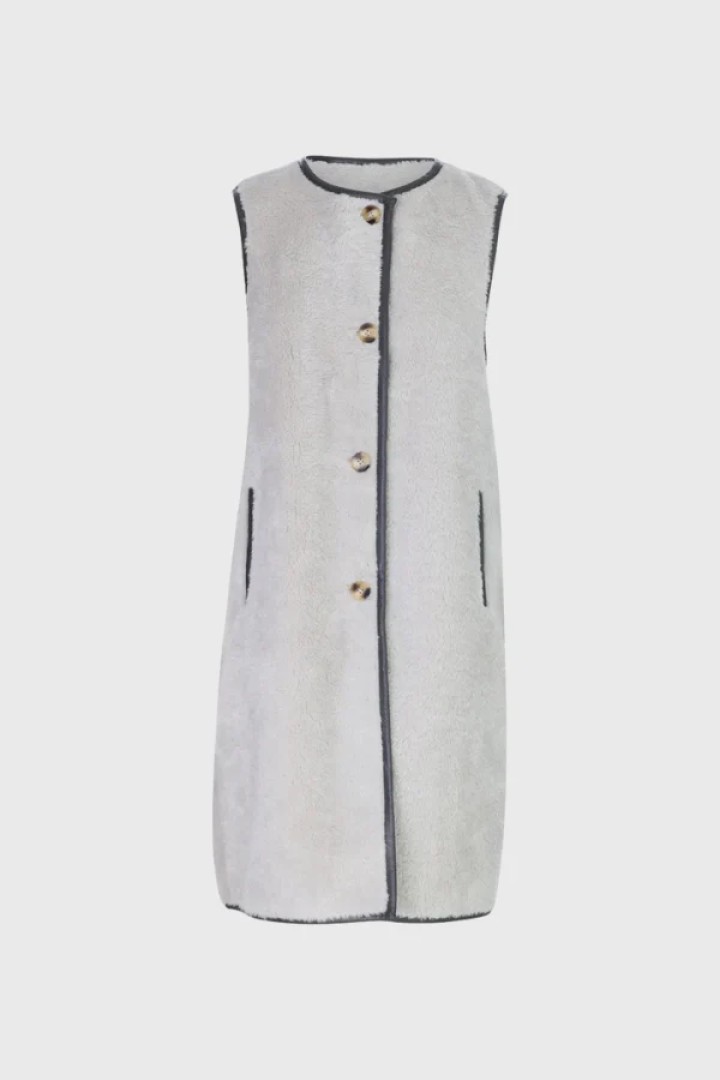 IKEBANA  IVORY - FAUX FUR WAISTCOAT