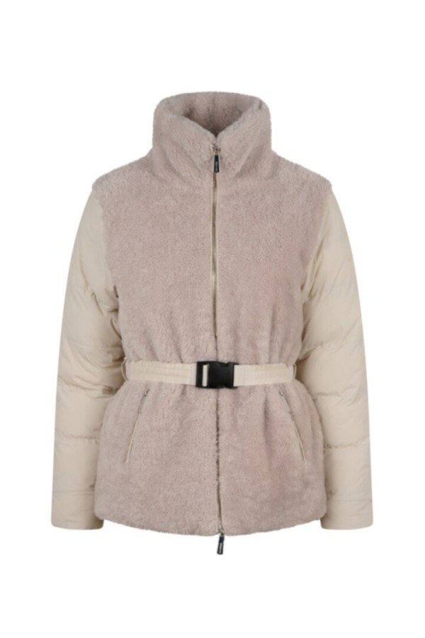 HOLLY-DOWN JACKET IN NYLON AND FAKE FUR IVORY