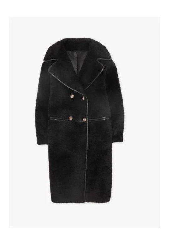 TILDA CHIPIE FUR LONG COAT BLACK