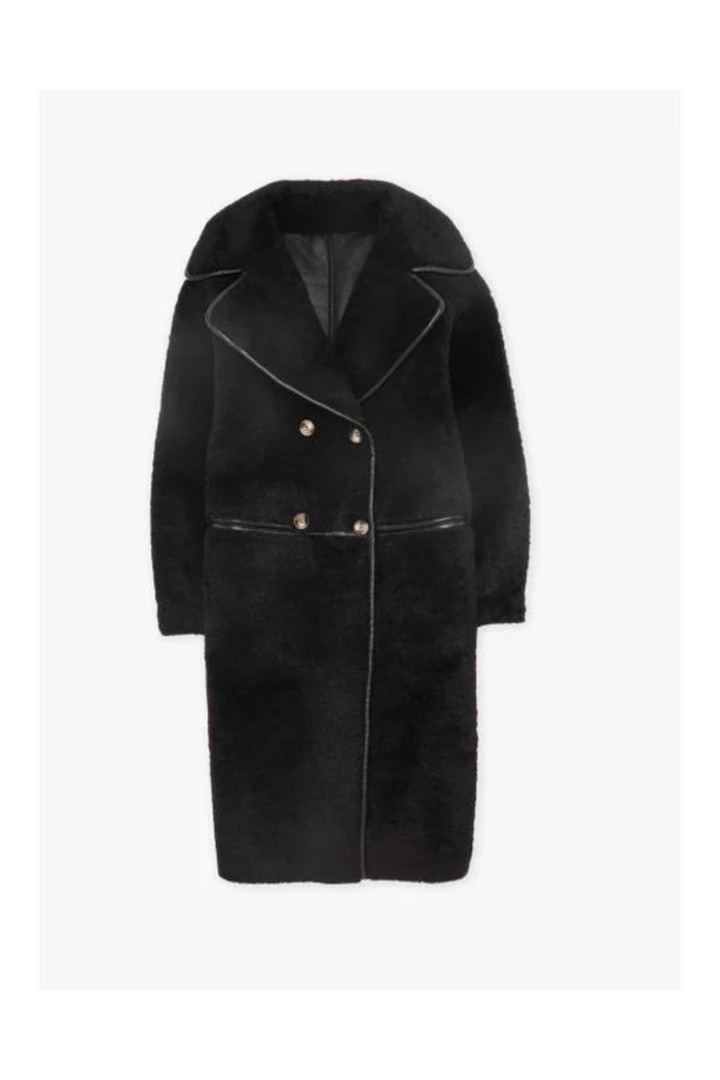 TILDA CHIPIE FUR LONG COAT BLACK