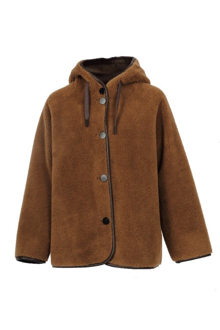 SEOUL- FAUX FUR JACKET DARK BROWN