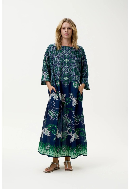 Jackie Print-Isola-Sushi Voile-Navy/Green