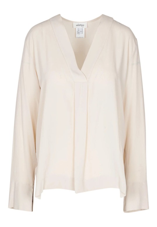 Silk-blend blouse ecru