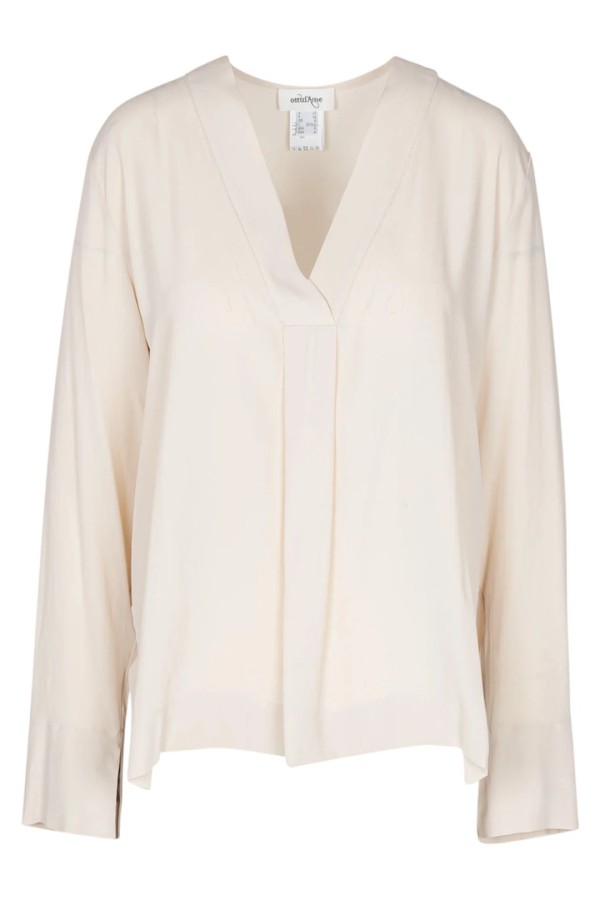 Silk-blend blouse ecru