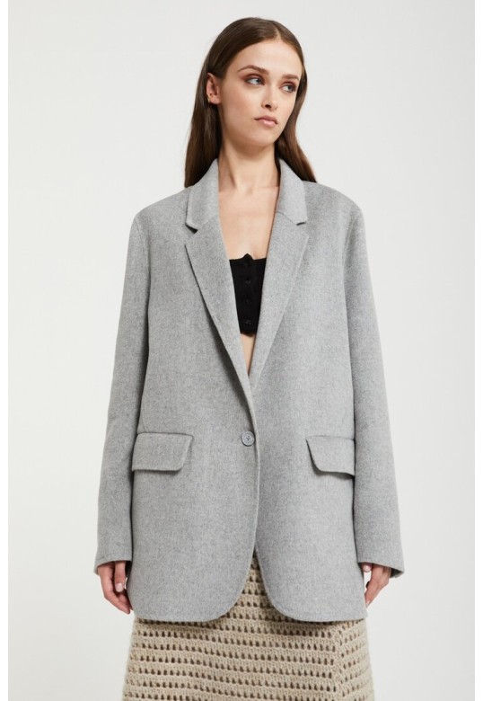 Wool-blend blazer grey melange