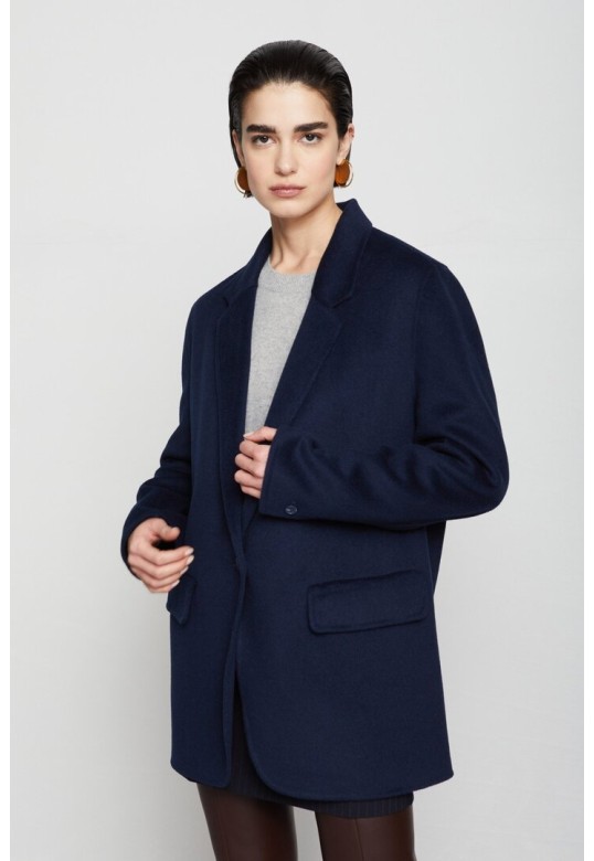 Wool-blend blazer night blue