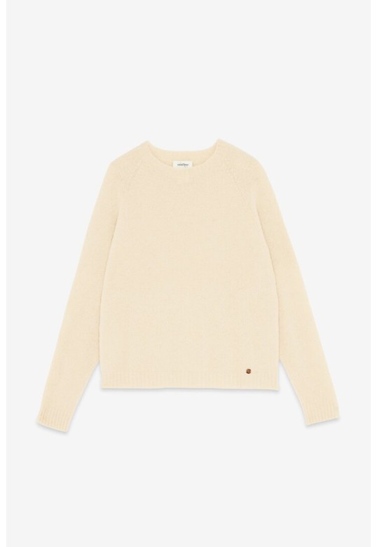 Sweater with rounded neck ecru