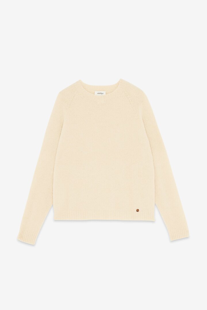 Sweater with rounded neck ecru