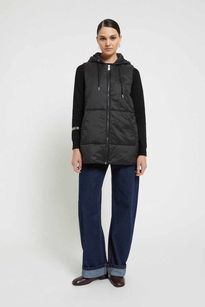 Long trench coat with hood Salvia
