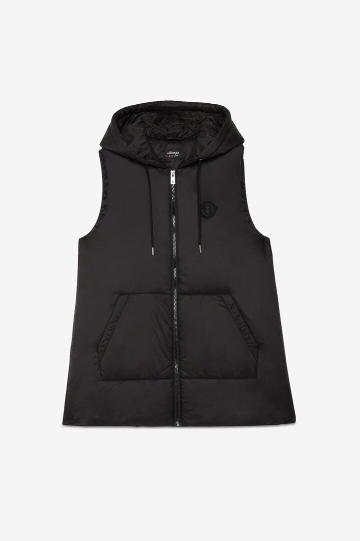 Long trench coat with hood Salvia