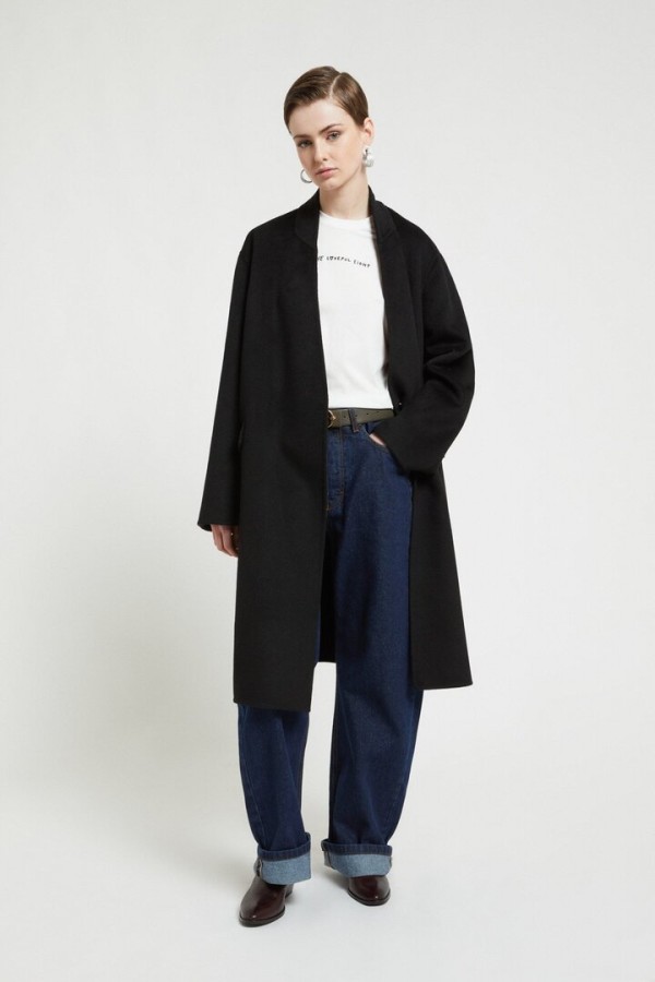 Midi coat Black