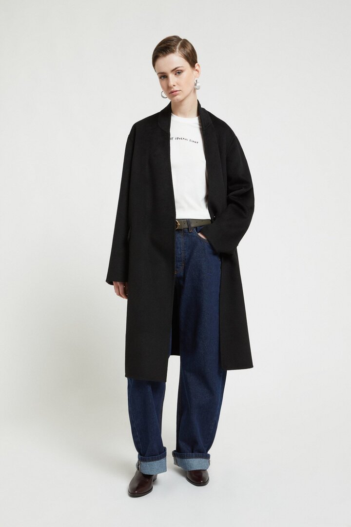 Midi coat Black