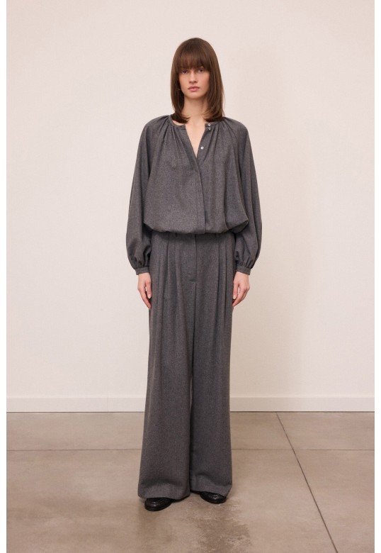 Palazzo trousers with pleats Grey