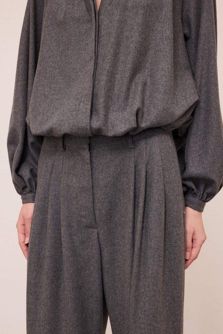Palazzo trousers with pleats Grey