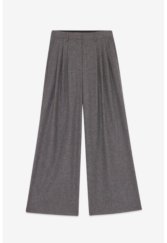 Palazzo trousers with pleats Grey