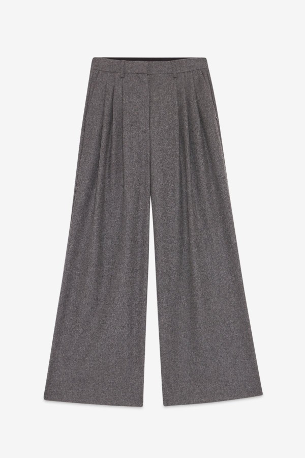 Palazzo trousers with pleats Grey
