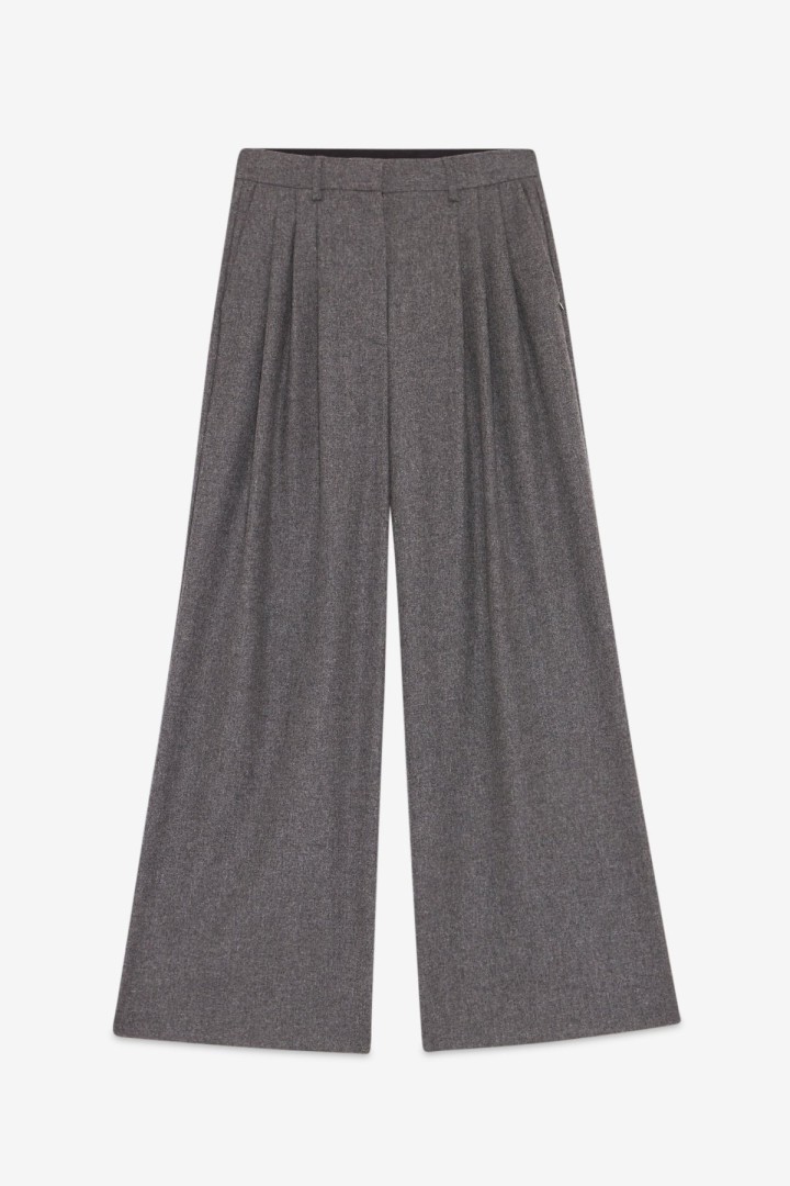 Palazzo trousers with pleats Grey