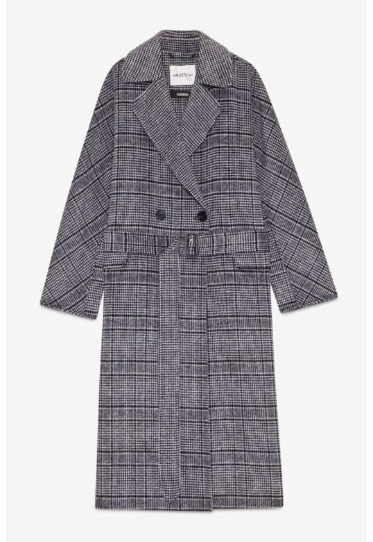 Long coat with belt Grey