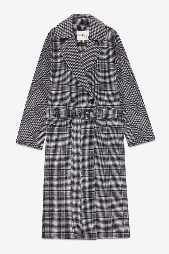 Long coat with belt Grey