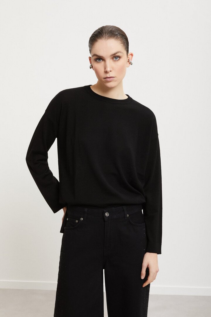 Merinos wool sweater Black