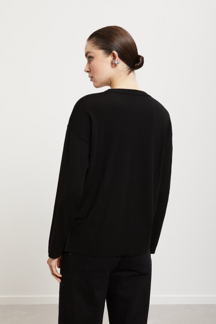 Merinos wool sweater Black