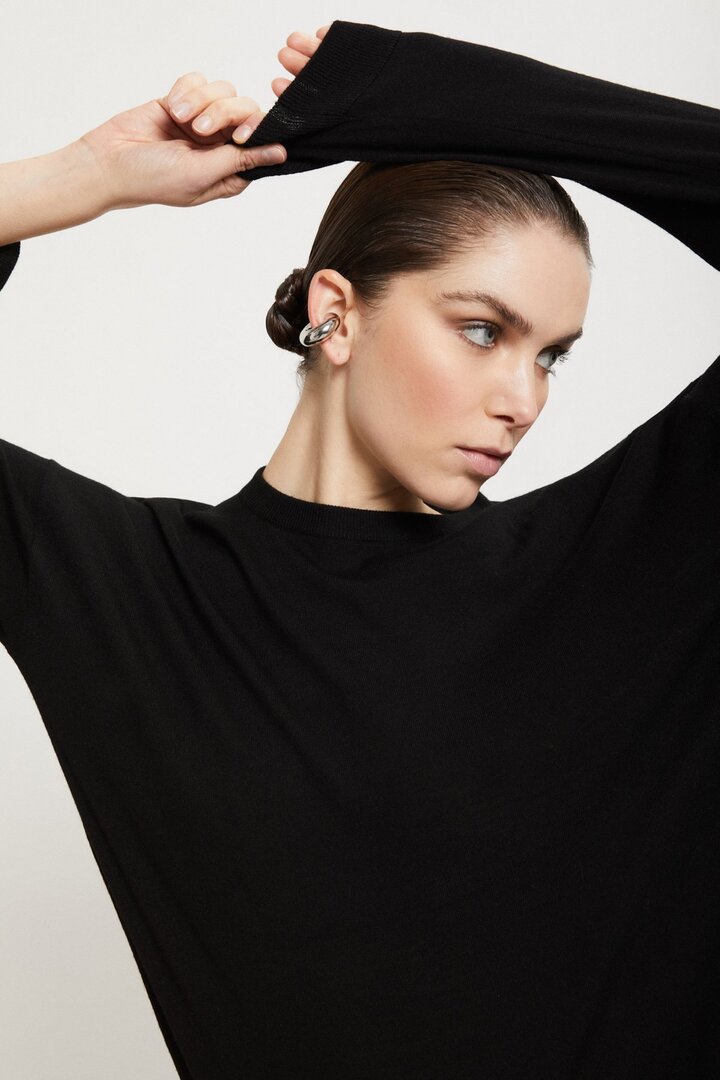 Merinos wool sweater Black